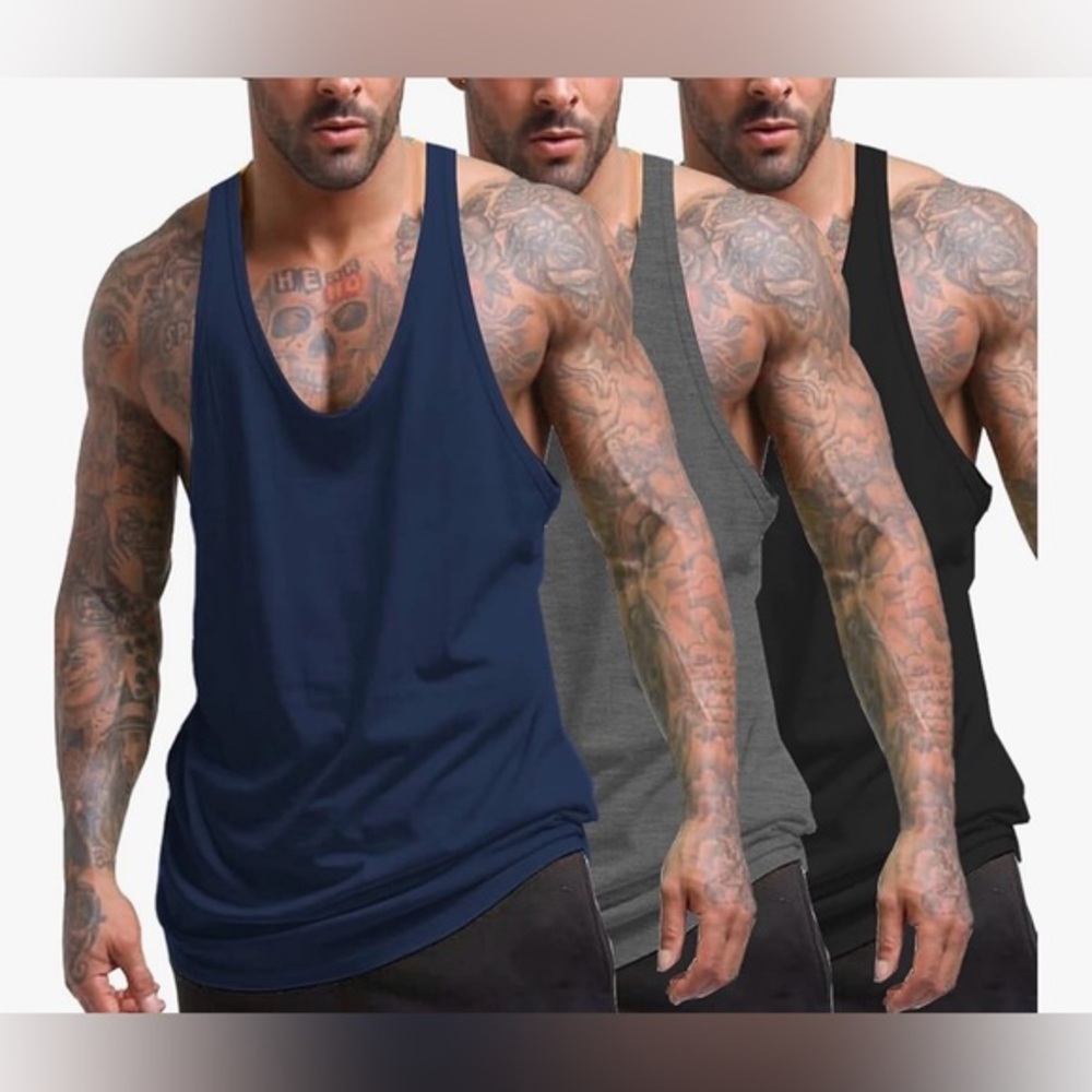NWT Coofandy men’s bundle of three work out tank tops size small